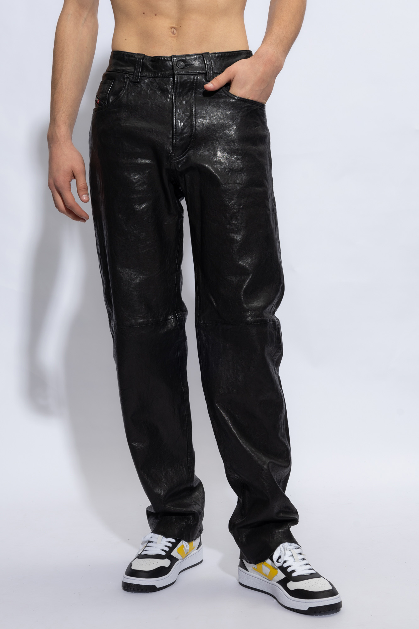 Diesel mens sale leather pants